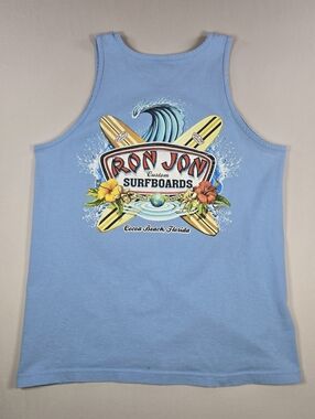 Ron Jon Surf Shop Cocoa Beach FL Floral Surf Tank Top Blue Size Large